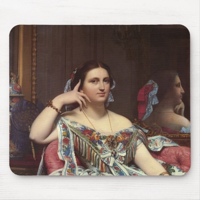 Jean ingres- Portrait of Madame Moitessier Sitting Mouse Mat (Front)