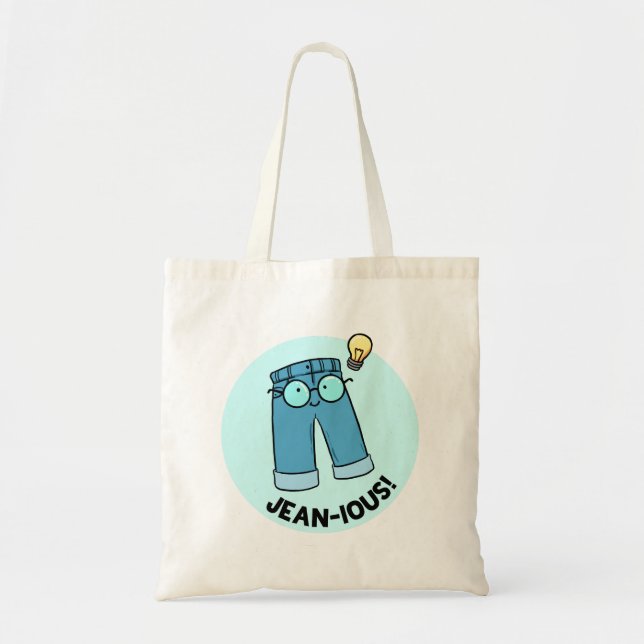 Jean-ious Denim Pants Pun Tote Bag (Front)