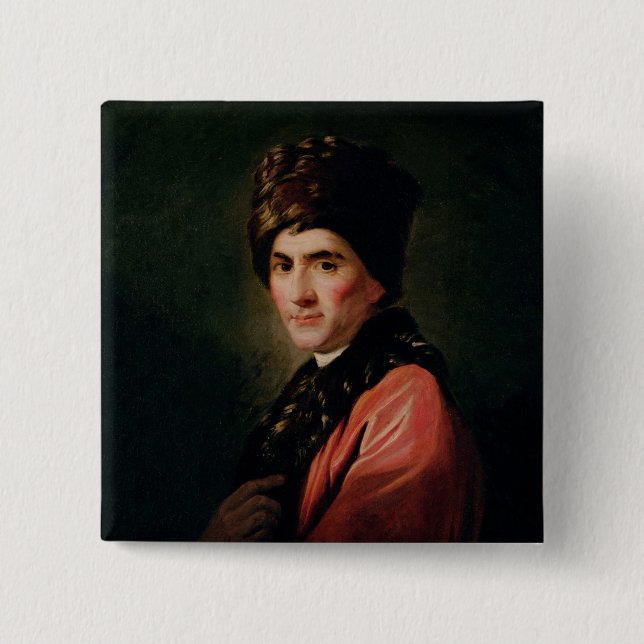 Jean Jacques Rousseau 15 Cm Square Badge (Front)