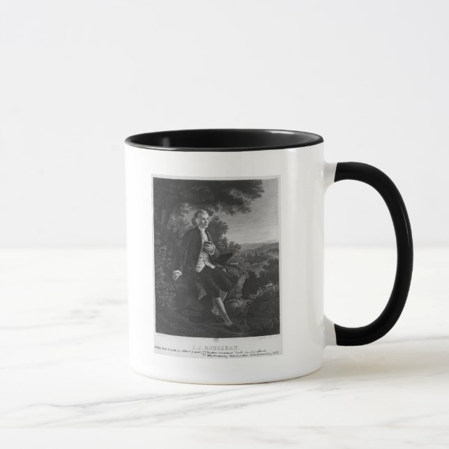 Jean-Jacques Rousseau composing 'Emile' Mug (Right)