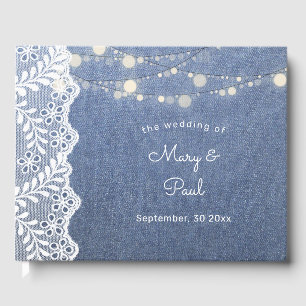 Jean Lace & String Lights Guest Book