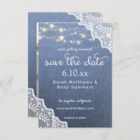 Jean Lace & String Lights Save The Date V2 Photo