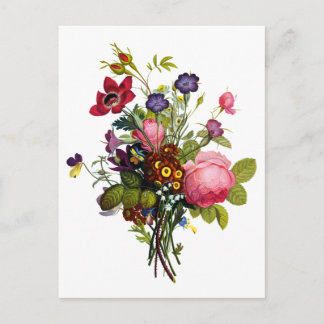 Jean Louis Prevost Roses and Pansy Bouquet Postcard