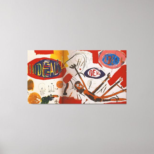 Jean Michel Basquiat art style Canvas Print (Front)