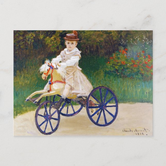 Jean Monet on a Mechanical Horse Claude Monet Postcard (Front)