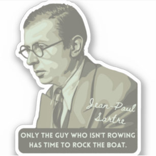 Jean-Paul Sartre Portrait and Quote