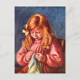 Jean Renoir sewing by Pierre Renoir Postcard