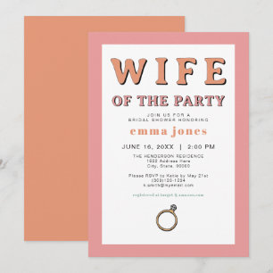 JEAN Retro Wife of the Party Bubble Bridal Shower Invitation