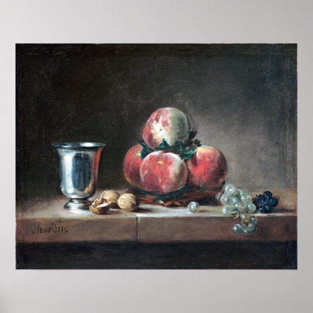 Jean-Siméon Chardin Still Life with Peaches Poster (Front)