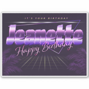 Jeanette Name First name retro Sticker Birthday