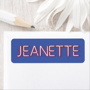 Jeanette name in glowing neon lights