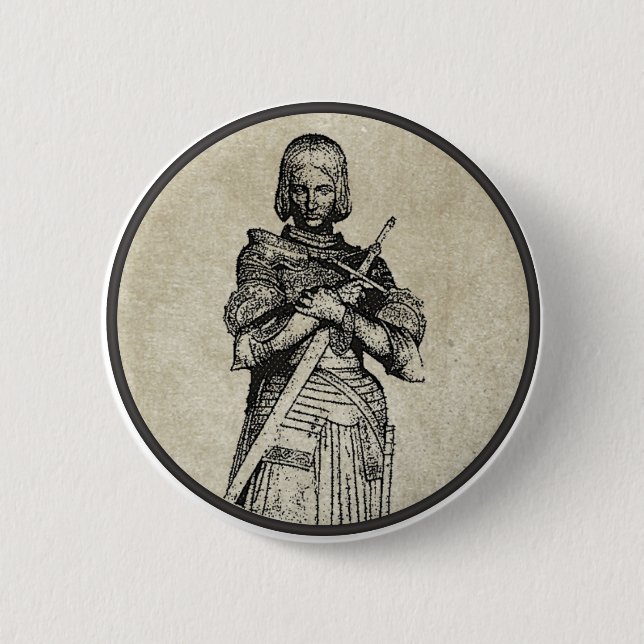 Jeanne d'Arc 6 Cm Round Badge (Front)