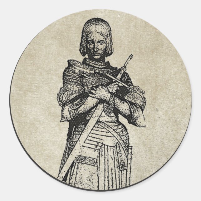 Jeanne d'Arc Classic Round Sticker (Front)