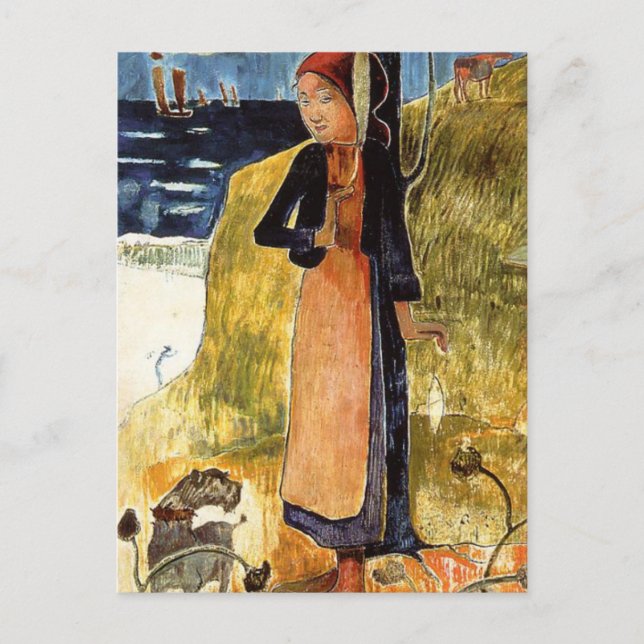 Jeanne d'Arc, or Breton girl spinning Paul Gauguin Postcard (Front)