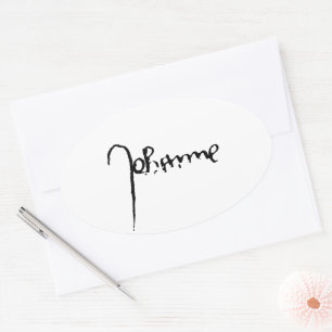 Jeanne d'Arc Saint Joan Saint Johanna Signature Oval Sticker