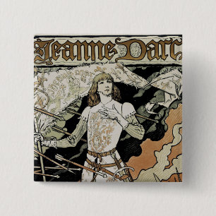 Jeanne d'Arc ~ Sarah Bernhardt 15 Cm Square Badge