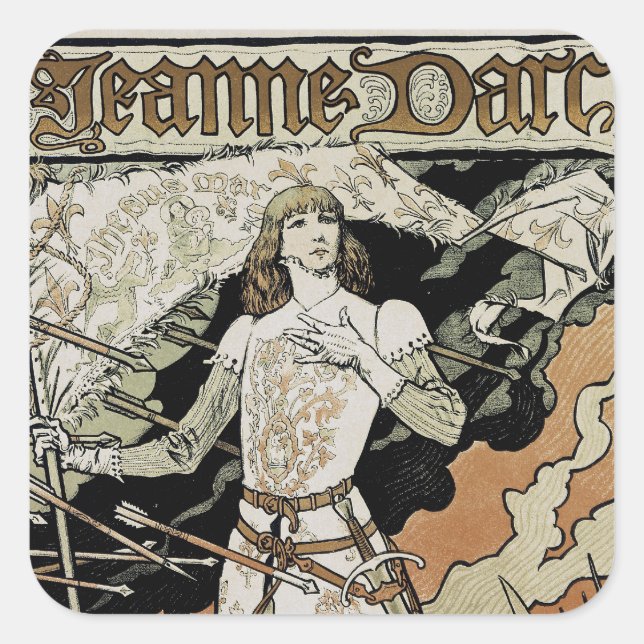 Jeanne d'Arc ~ Sarah Bernhardt Square Sticker (Front)
