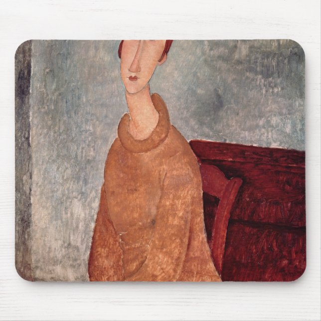 Jeanne Hebuterne in a Yellow Jumper, 1918-19 Mouse Mat (Front)