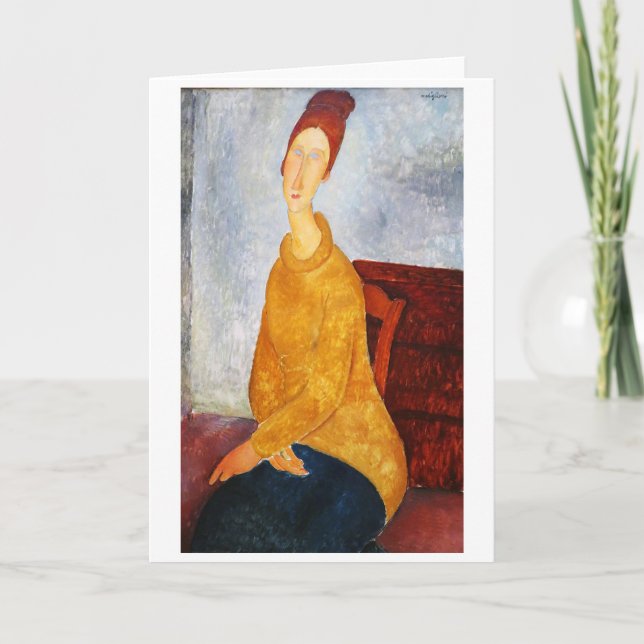 Jeanne Hebuterne in Yellow Sweater, Modigliani Card (Front)