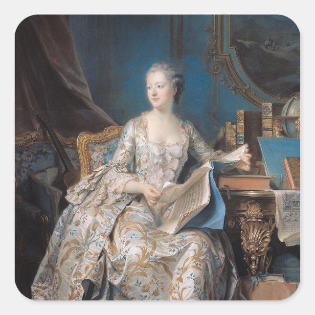 Jeanne Poisson  the Marquise de Pompadour, 1755 Square Sticker (Front)