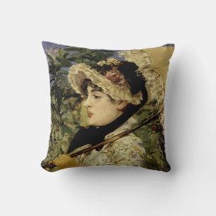 Jeanne: Spring 1881 by Manet Cushion
