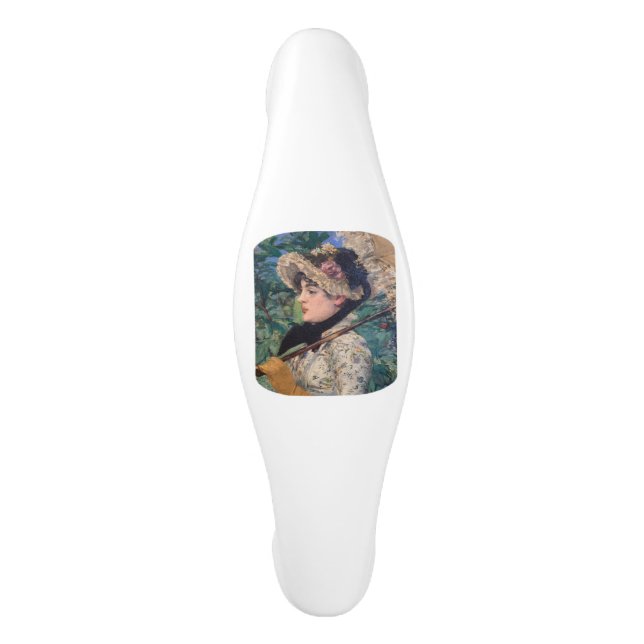 Jeanne (Spring)  By Édouard Manet Ceramic Cabinet Pull (Front)