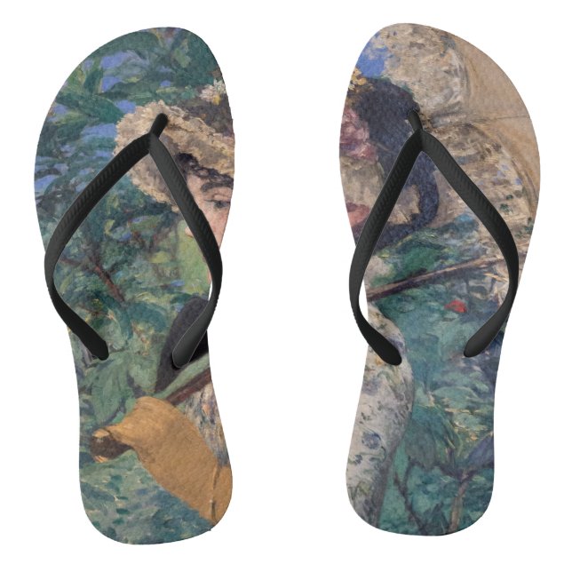 Jeanne (Spring)  By Édouard Manet Flip Flops (Footbed)