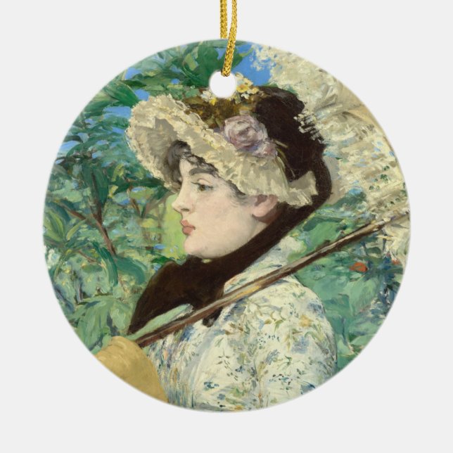Jeanne (Spring) Edouard Manet    Ceramic Tree Decoration (Front)