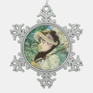 Jeanne (Spring) Edouard Manet Snowflake Pewter Christmas Ornament