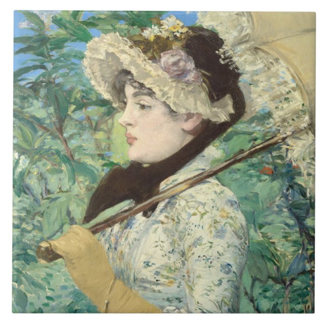 Jeanne (Spring) Edouard Manet  Tile (Front)