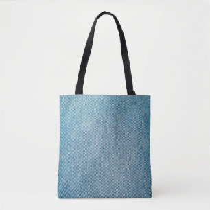 Jeans background. Perspective and closeup view to Tote Bag