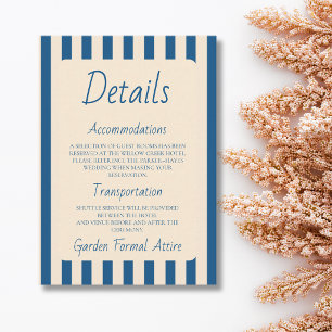 Jeans Blue & Ivory Stripes Retro Minimalist Detail Enclosure Card