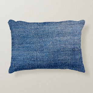 Jeans fabric denim structure blue decorative cushion