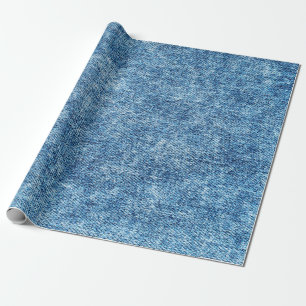 Jeans in acid wash blue. Denim background, texture Wrapping Paper