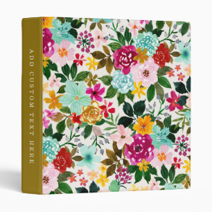 JEAN'S JOY Happy Colourful Floral 3 Ring Binder