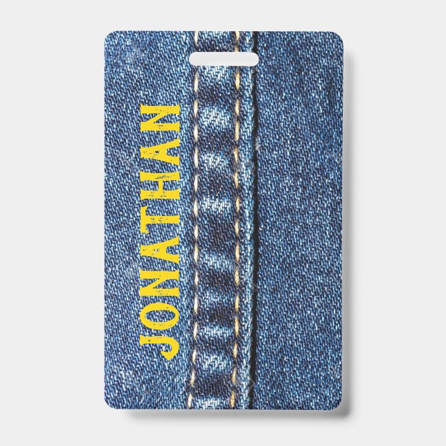 Jeans Luggage Tag / Badge ID Badge (Front)
