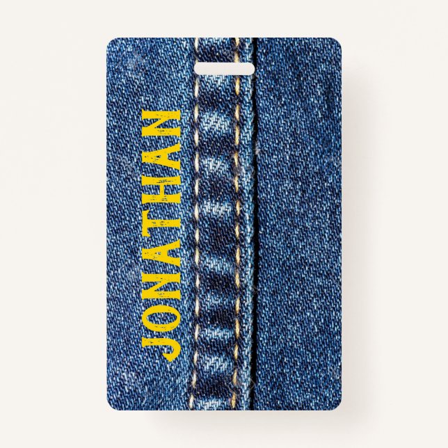Jeans Luggage Tag / Badge ID Badge (Front)