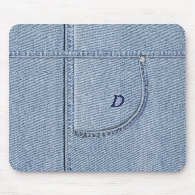 "Jeans" Mousepad with (or without) your Initial (Front)