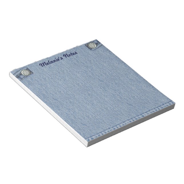 Jeans Notepad with your Name (Angled)