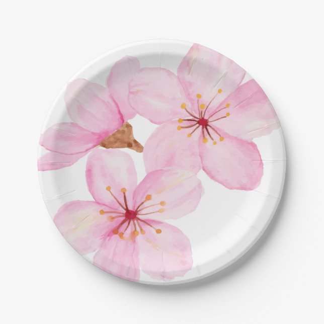 Jeans painted pink Blossom Paper Plate (Front)