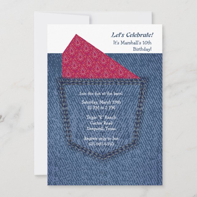Jeans Pocket Invitation (Front)