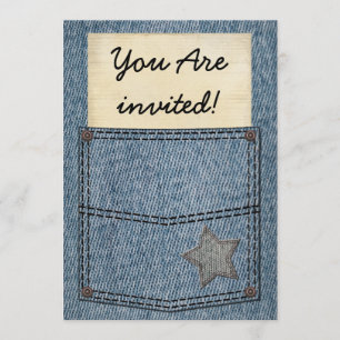 Jeans Pocket Party Invitations