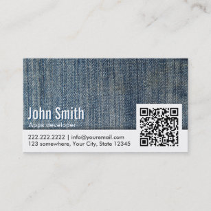 Jeans QR Code Apps developer Business Card