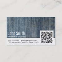 Jeans QR Code Validation Engineer Business Card