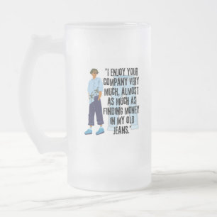 JEANS QUOTE FROSTED GLASS BEER MUG