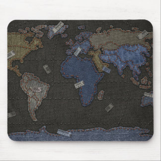 Jeans World Map Mouse Mat