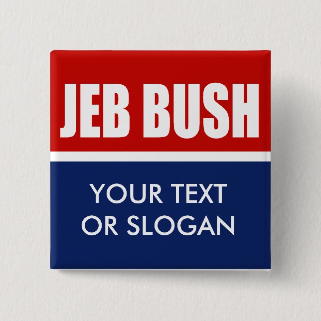 JEB BUSH 2012 15 CM SQUARE BADGE (Front)