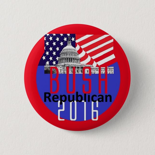 Jeb BUSH 2016 6 Cm Round Badge (Front)