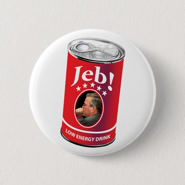 Jeb Bush for President Humour, Low Energy Drink 6 Cm Round Badge (Front)