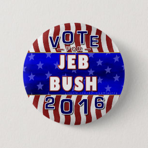 Jeb Bush President 2016 Election Republican 6 Cm Round Badge